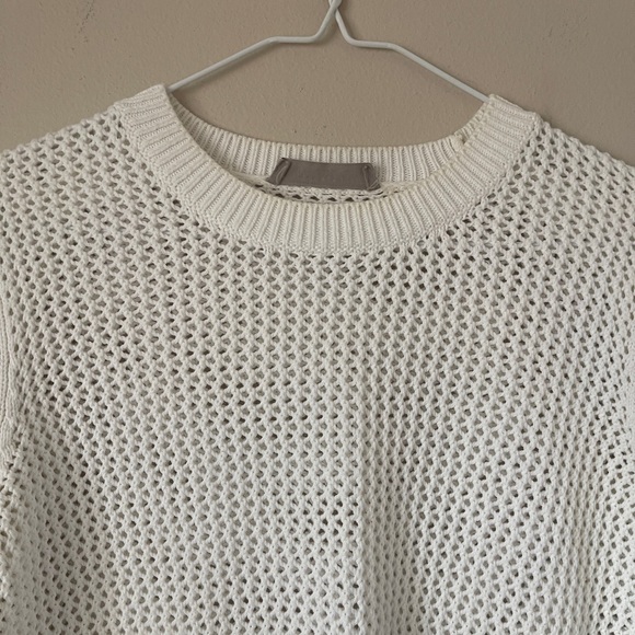 Everlane White Knit cotton crewneck Sweater size small - Picture 5 of 11
